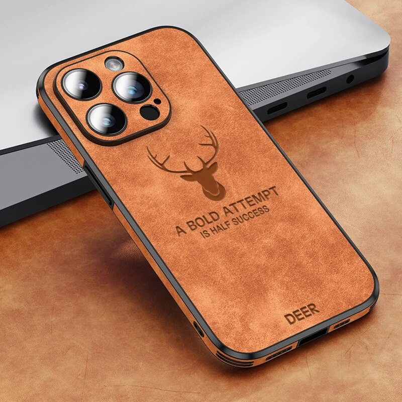 BowLift | Deer - Luxury Leather iPhone Case with Stylish Design and Shockproof Protection
