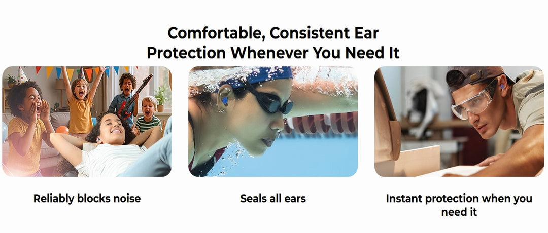 BowLift | Reusable Inflatable Earplugs | Noise Cancelling & Waterproof | Medical Silicone | 35dB