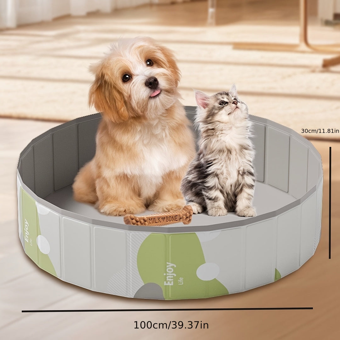 BowLift | PawLuna Foldable Dog Bath made of PVC | 80 cm Ø | Sturdy & Portable | Perfect for Summer & Garden