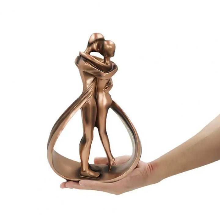 BowLift | Sentura Deco Sculpture Embracing Figures | Symbol of Love & Connection | Handmade Look | Resin