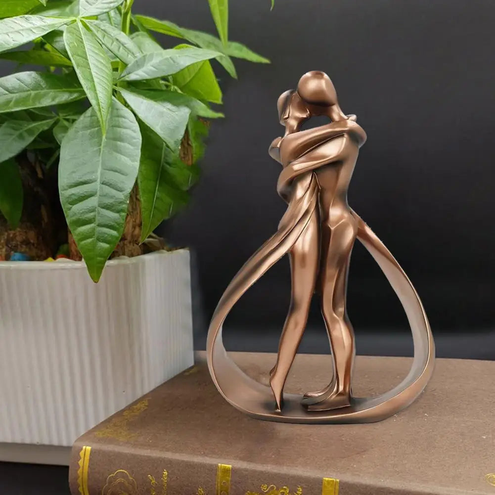 BowLift | Sentura Deco Sculpture Embracing Figures | Symbol of Love & Connection | Handmade Look | Resin
