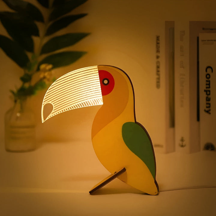 BowLift | Wooden Animal Table Lamp – Cute Decorative Night Light for Kids’ Rooms
