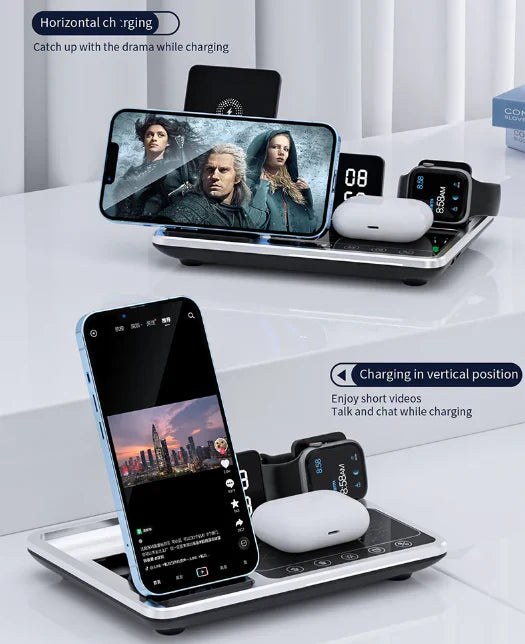 BowLift | EasyCharge - 4-in-1 Wireless Charging Station for iPhone, Apple Watch and AirPods - Fast and Efficient Charger