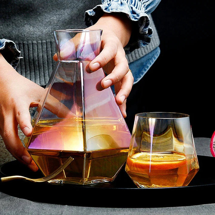 Diamond Type Glass Water Bottle Pitcher Drinkware Creative Drinkware | Bowlift
