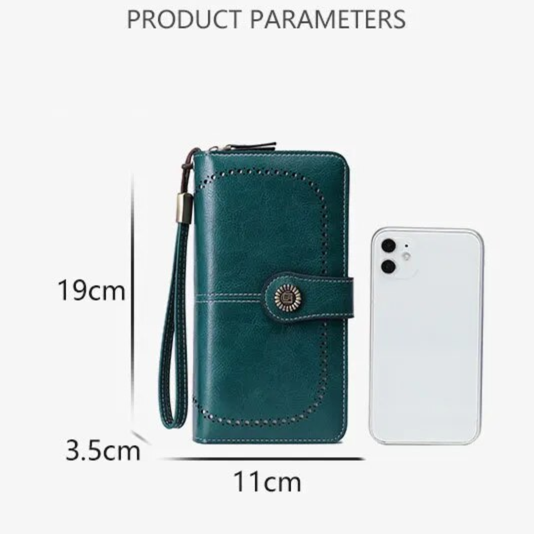 Stylish Leather Wallet with Wristband Bowlift