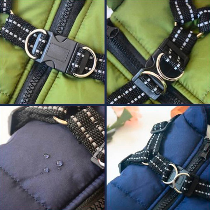 BowLift | Waterproof Dog Jacket for Winter with Reflective Built-In Harness