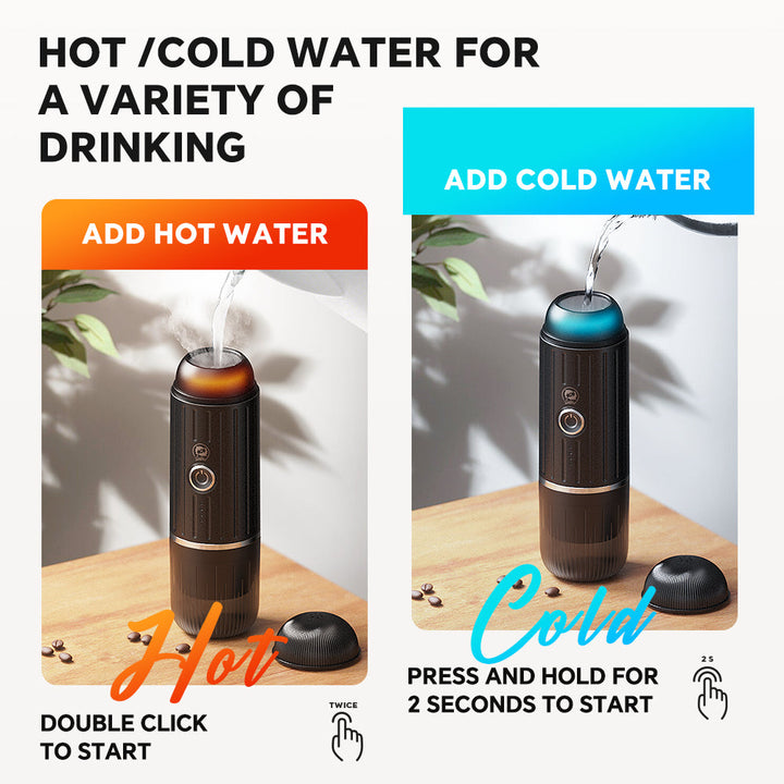 BowLift | Self-Heating Portable Electric Espresso Maker with USB-C Charger – Compatible with Ground Coffee & Nespresso Capsules