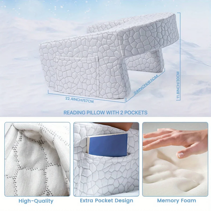 BowLift | Reading Pillow for Bed, Memory Foam with Washable Cover