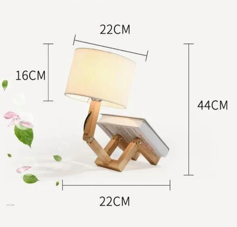 Elegant Wooden Table Lamp with Book Compartment Bowlift