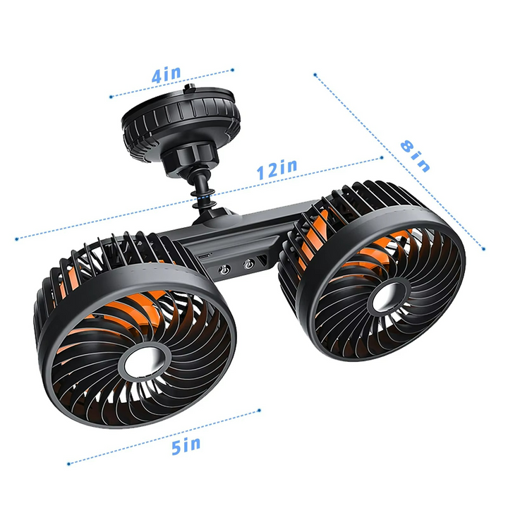 BowLift | AeroBreeze Car Fan | Wireless fan with 4000 mAh battery and 3 fan speeds