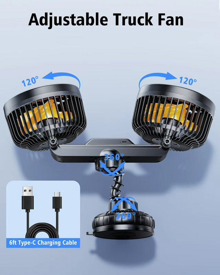 BowLift | AeroBreeze Car Fan | Wireless fan with 4000 mAh battery and 3 fan speeds