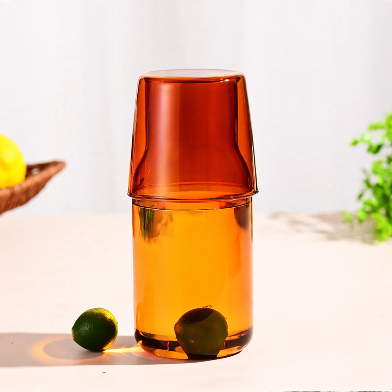 Glass jug with glass, heat resistant