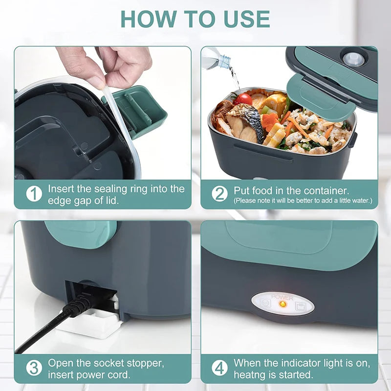 BowLift | WarmMee Electric Lunchbox – 1.5L Portable Food Warmer for Car & Home