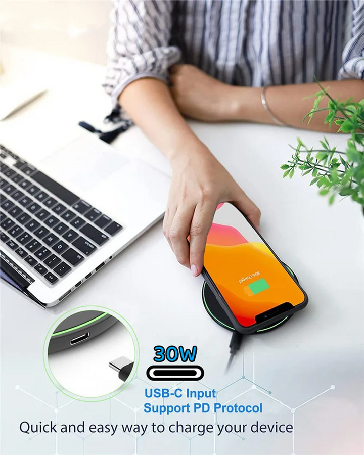 BowLift | 30W WIRELESS FAST CHARGER FOR IPHONE & OTHER DEVICES | INDUCTION CHARGER