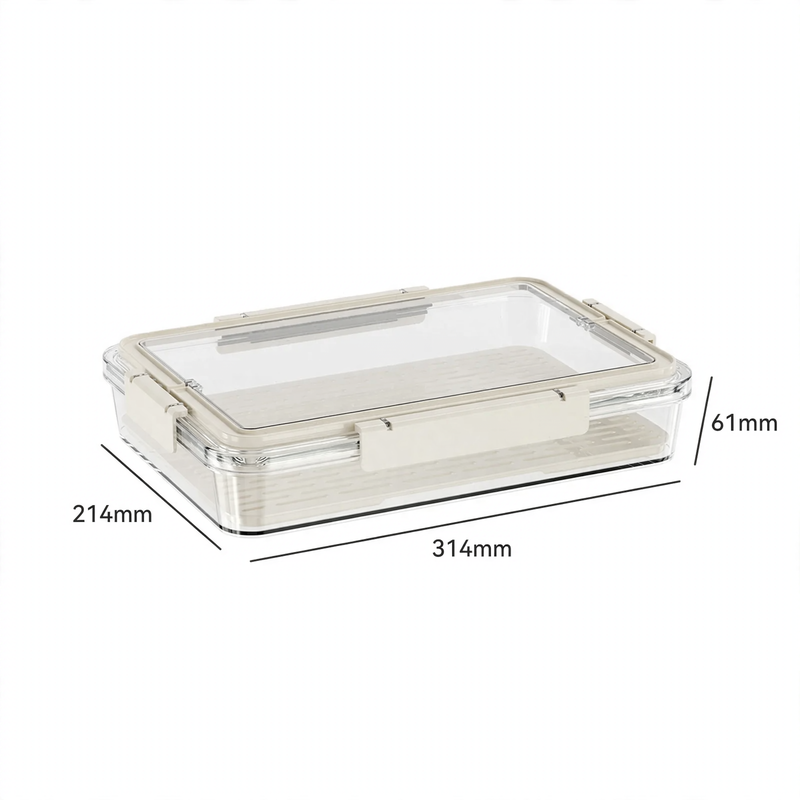 Plastic storage container for refrigerator and freezer
