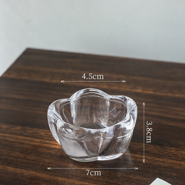 Glass candle holder five-leaf design, European style