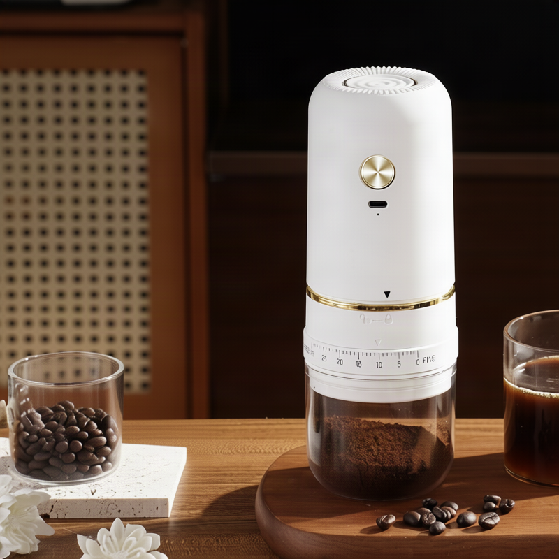 Manual coffee grinder made of stainless steel