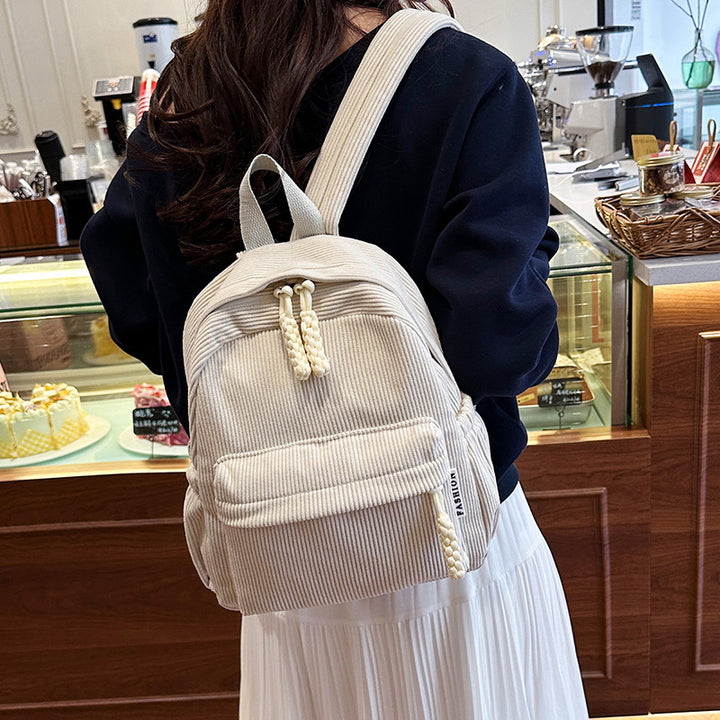 Large PU backpack, light, solid color