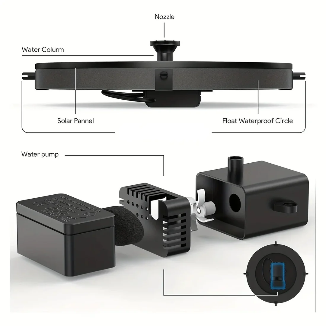 BowLift | Solar-Powered Bird Bath Fountain