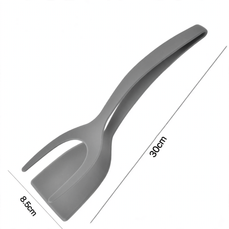 2-in-1 spatula and food tongs, non-stick