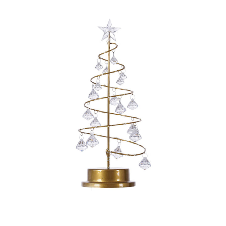 LED Crystal Tree Light with Metal Base, USB and Battery