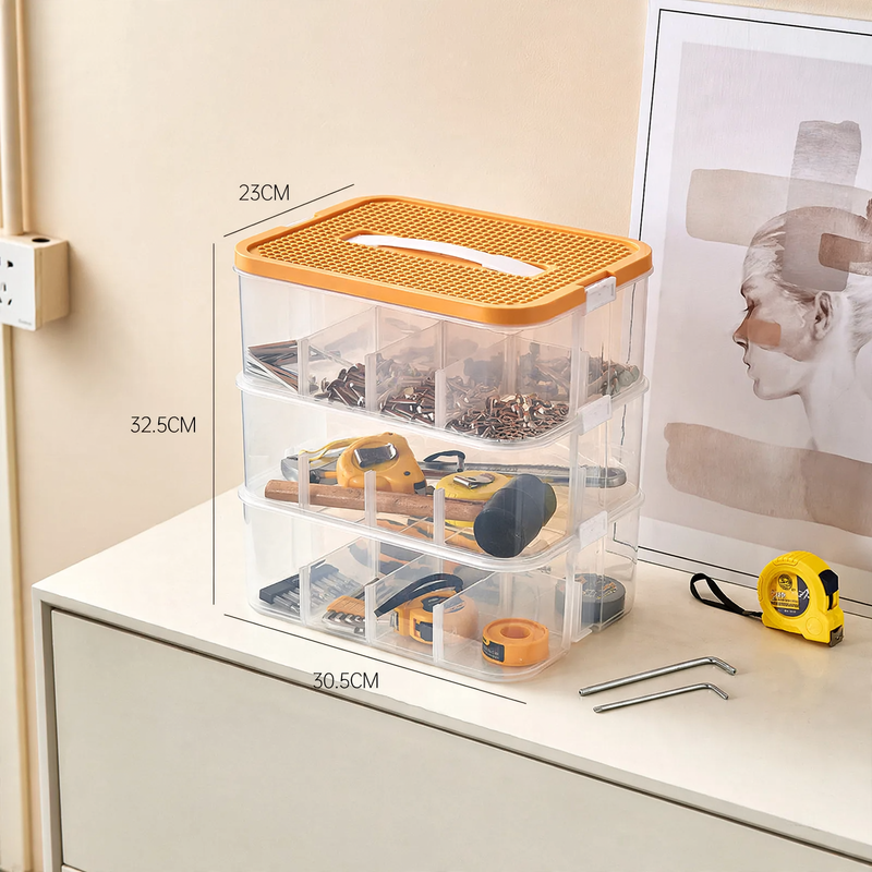 Organizer box with compartments, stainless steel, model yz-3271-2