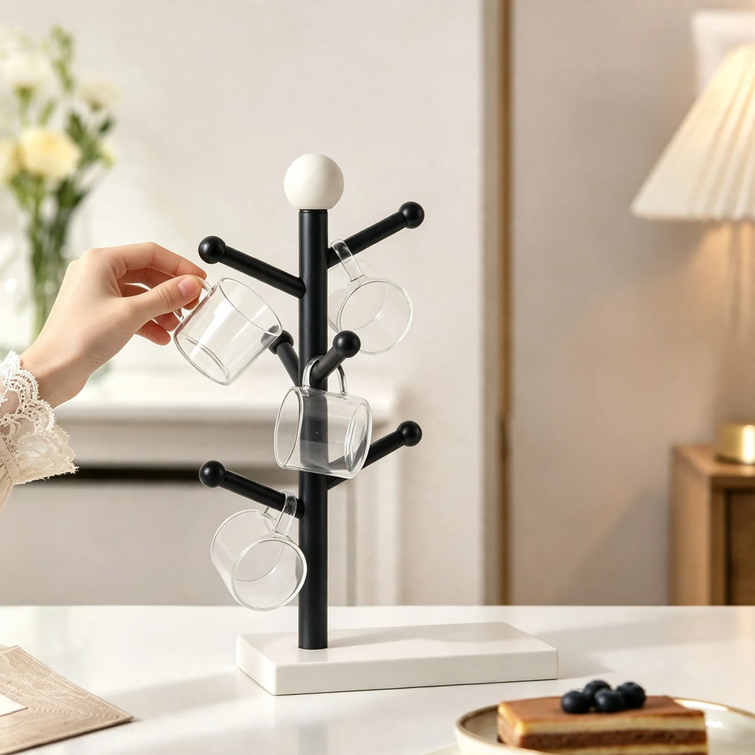 Ball-shaped cup holder for tabletop