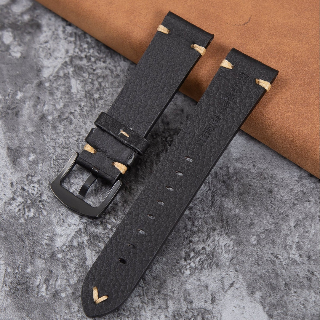 Vintage leather watch strap made of cowhide