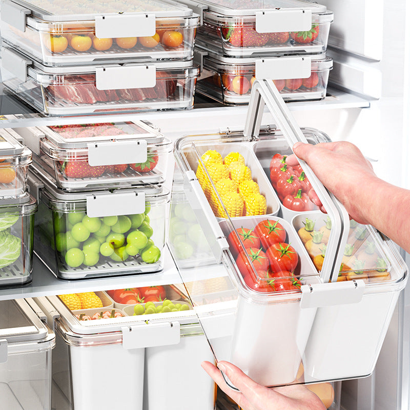 Plastic storage container for refrigerator and freezer