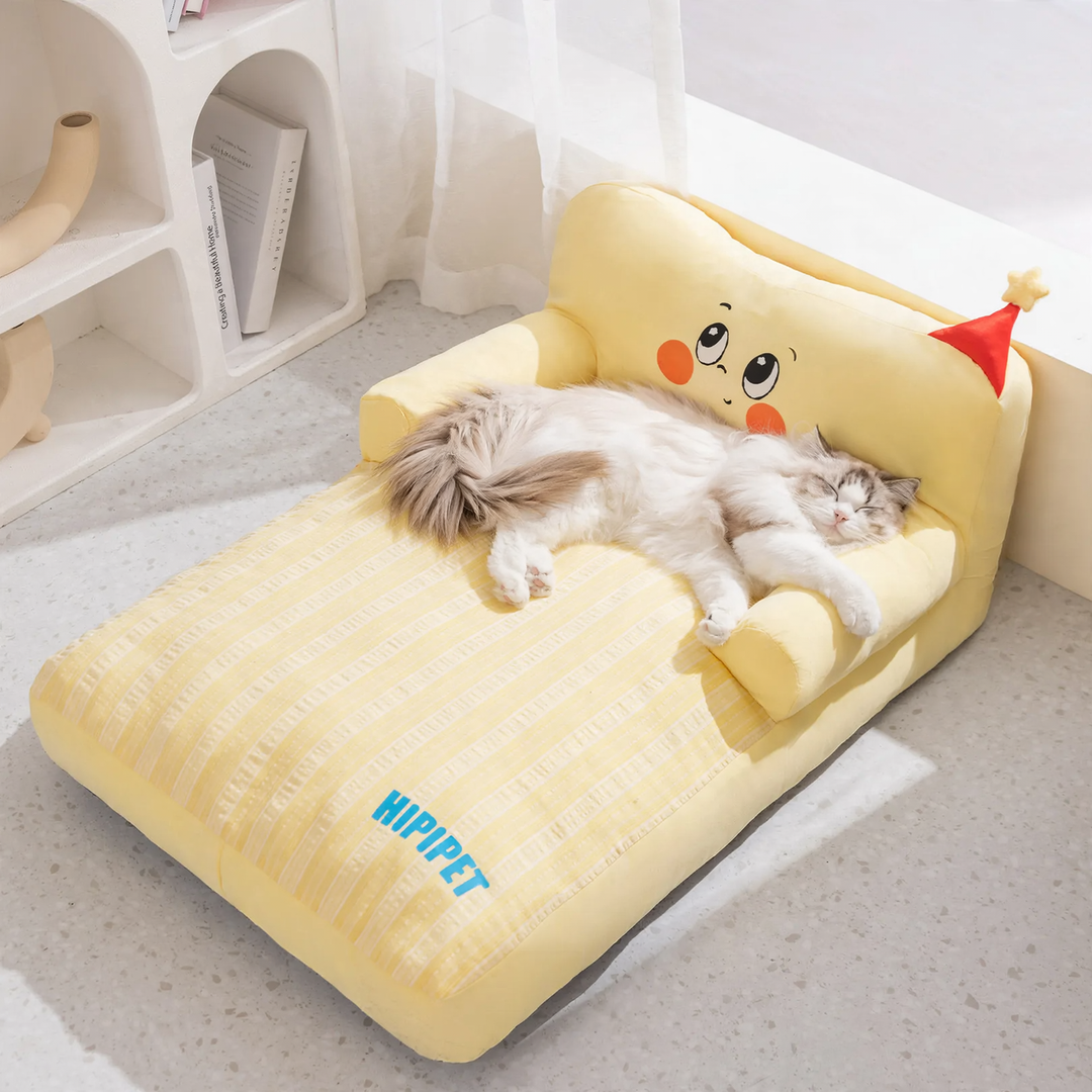 Cozy pet bed with backrest