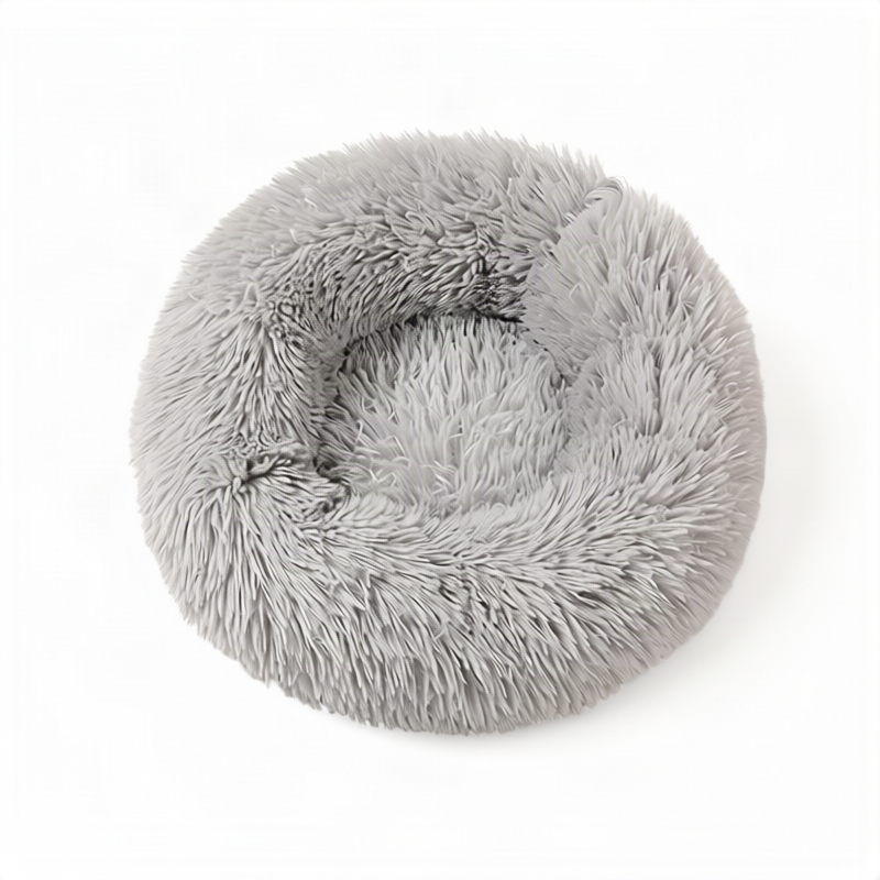 Fluffy cat bed, round, warming