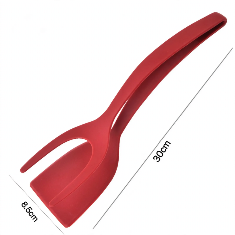 2-in-1 spatula and food tongs, non-stick