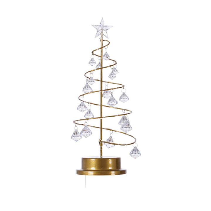 LED Crystal Tree Light with Metal Base, USB and Battery