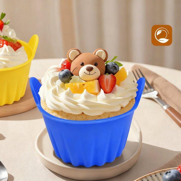 Silicone egg cups, round, 9×9×7 cm