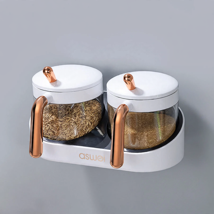 Wall-mounted spice boxes, 2-piece or 3-piece set