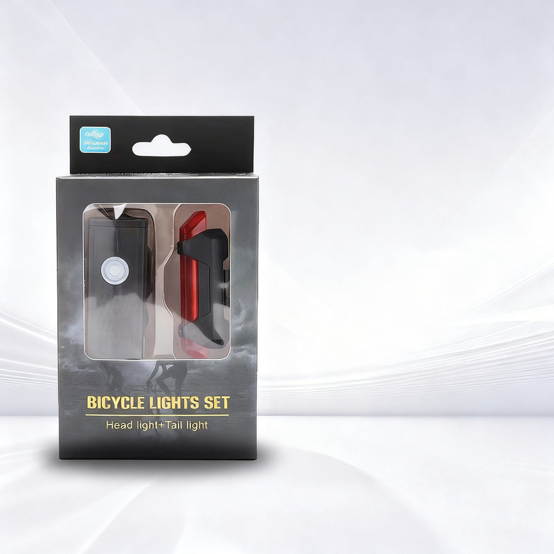 Bicycle light set, USB rechargeable, waterproof