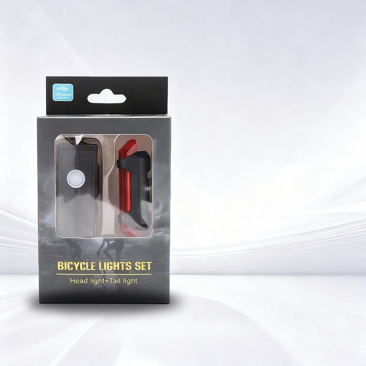 Bicycle light set, USB rechargeable, waterproof