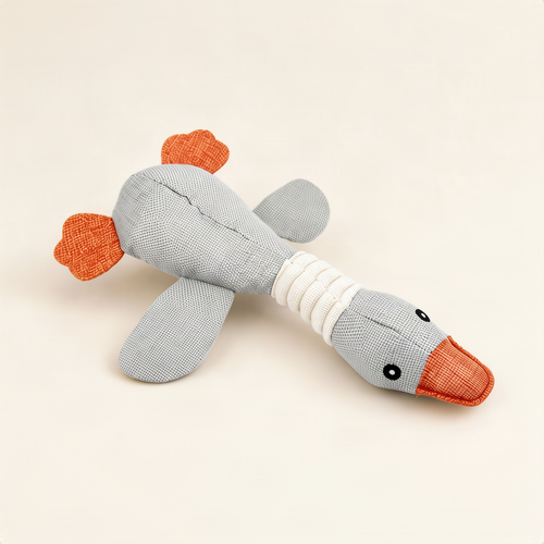 Plush dog toy with squeaker