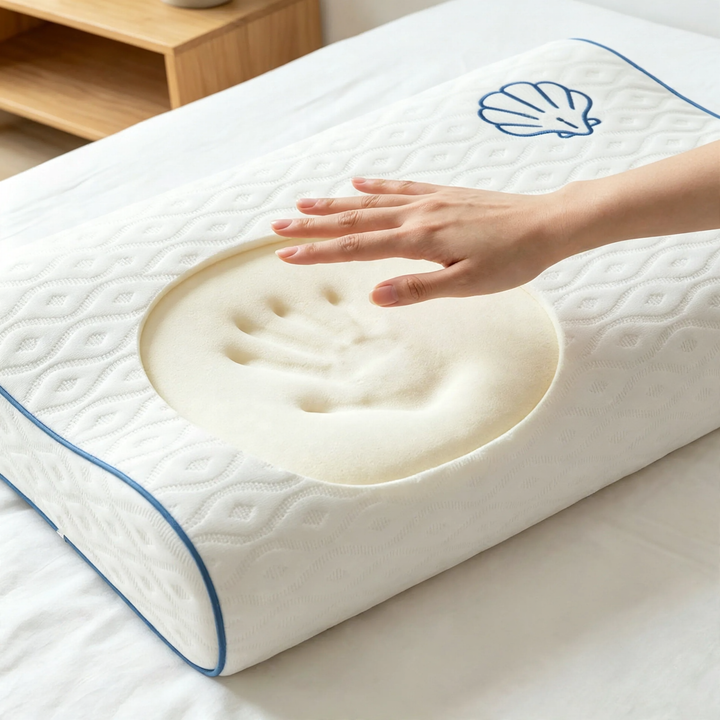 Memory foam neck support pillow, wave cut