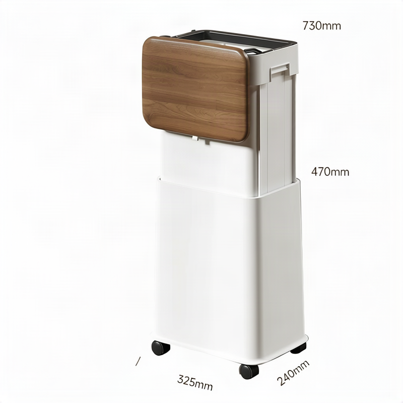 Narrow trash can with lid, over 12 L