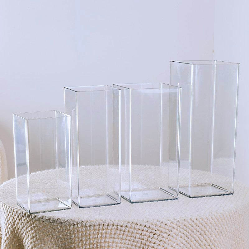 Glass cylinder flower vase, 18.5–28.5 cm, modern