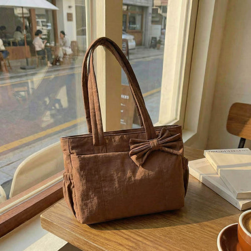 Cotton shoulder bag, tote style