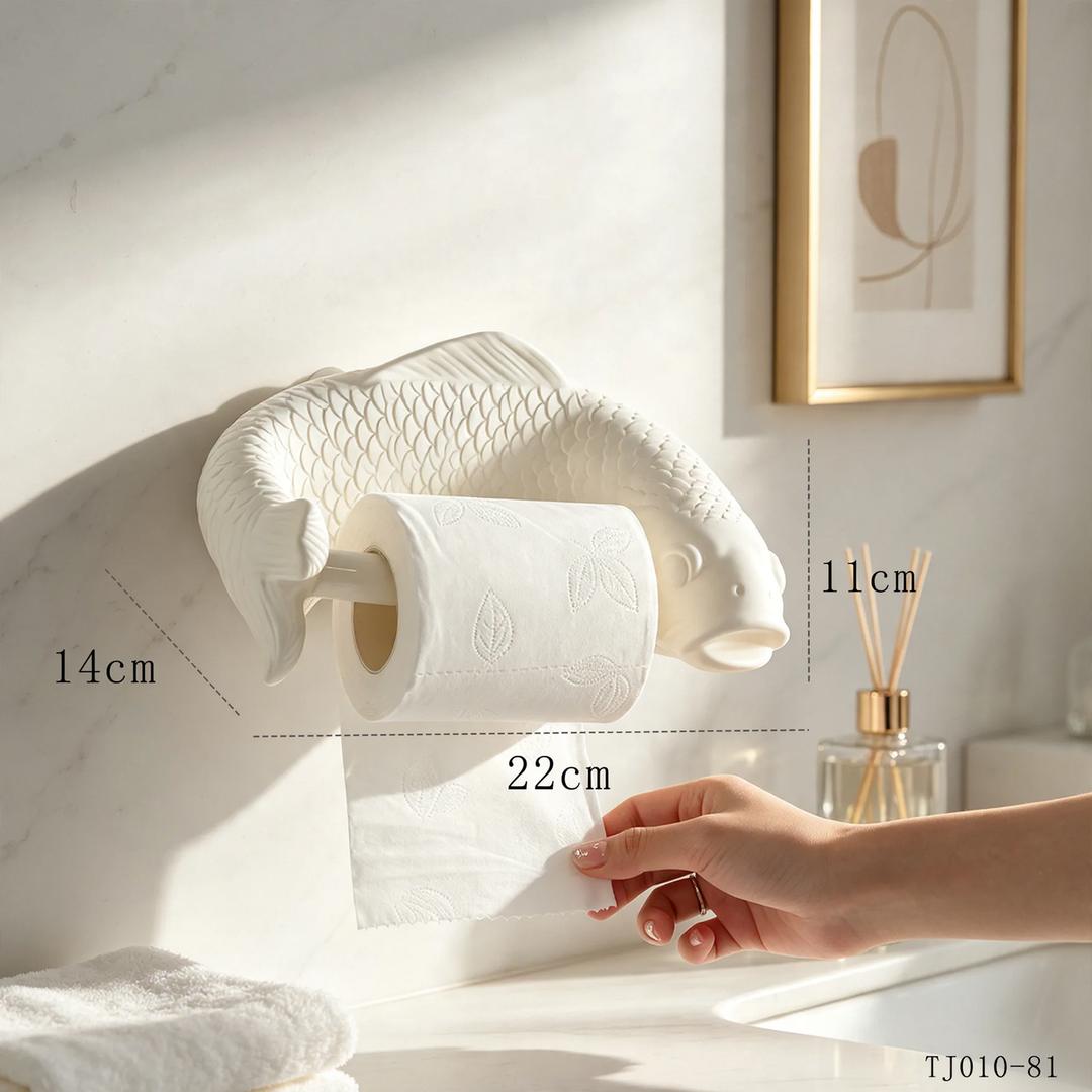 Creative fish-shaped paper towel box, wall-mounted