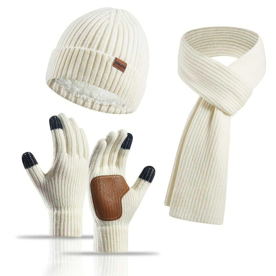 BowLift | Winter Comfort Set – Knitted Beanie, Scarf and Gloves for Unisex