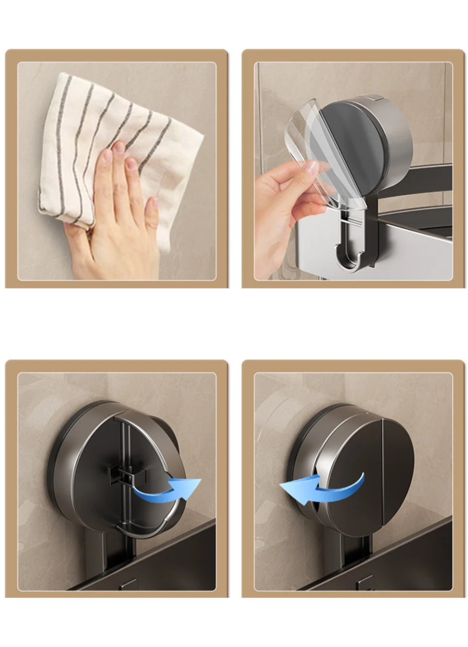 AquaGrip – Luxury Suction Cup Bath Shelf without Drilling Bowlift