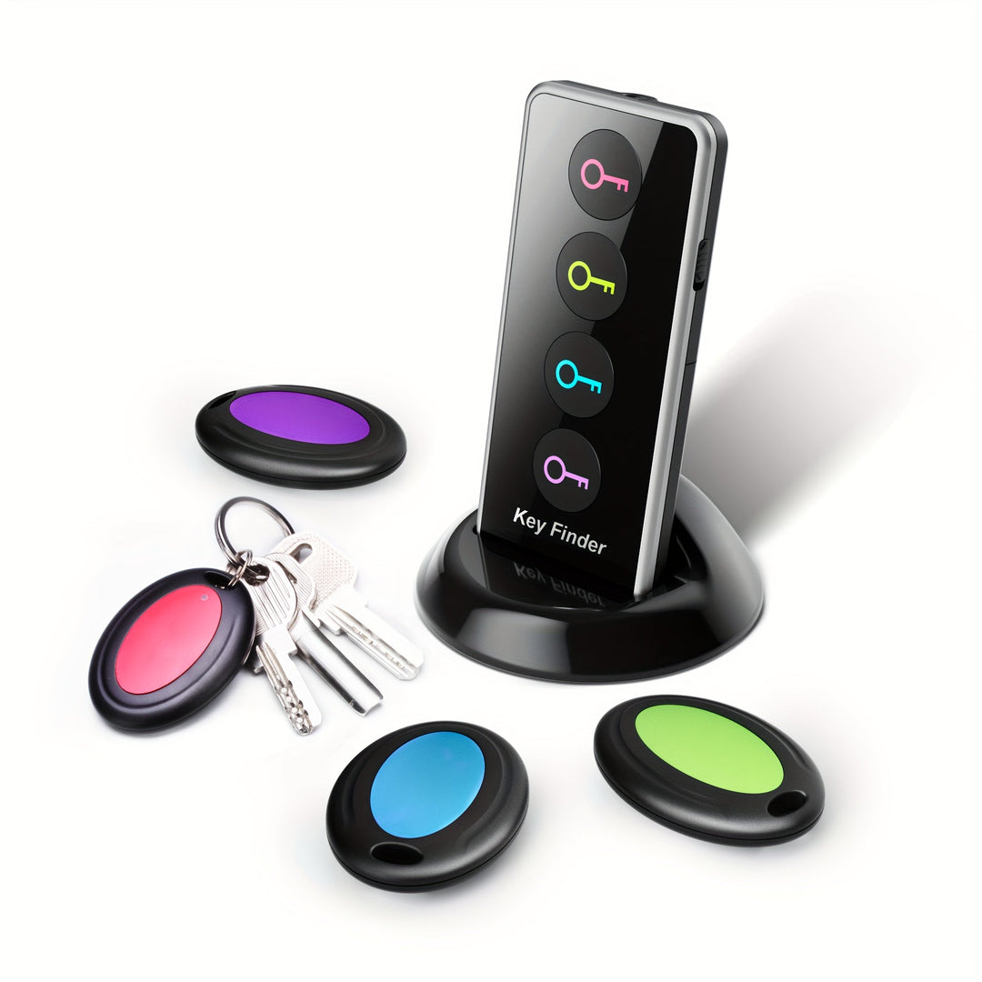 BowLift | 4-in-1 Key Finder with LED Flashlight and Color-Coded Receivers – Compact Key Locator for Keys, Remote Controls, and More