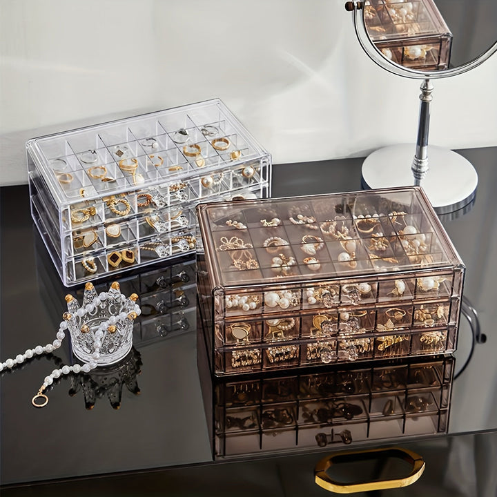 EleganceBox - Luxury Jewelry Organizer with 72 Compartments Bowlift