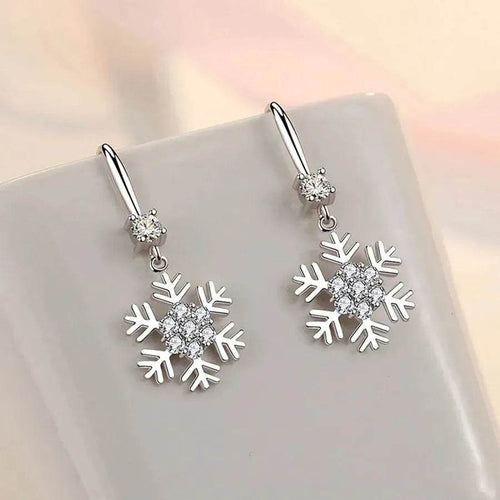 BowLift | Temperament Snowflake Earrings With Rhinestones Fashion Personalized Christmas Earrings For Women Jewelry