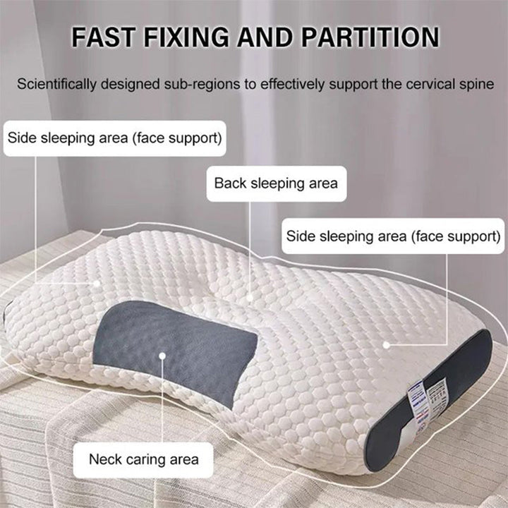 BowLift | LuxiRest Antibacterial Massage Cushion | Ergonomic Neck Support for Revitalizing Sleep and Relaxation