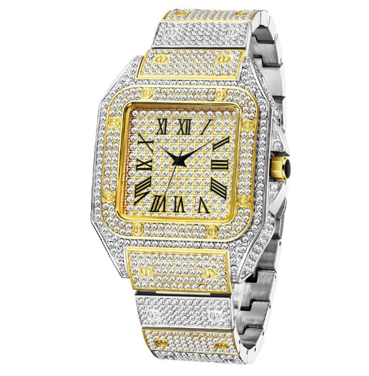 BowLift | MISSFOX Ice Out Square Watch for Men